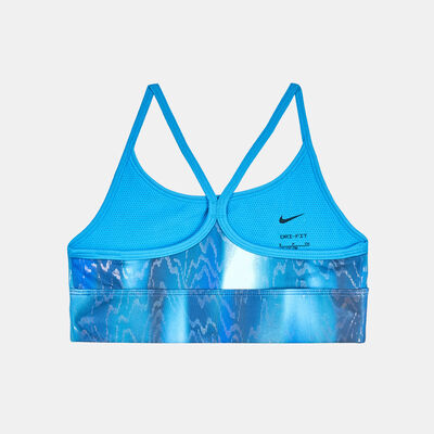 Nike Kids' Dri-FIT Indy Icon Clash Light Support Sports Bra (Older Kids) Blue