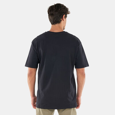 New Era Men's Pinstripe White Oversized T-Shirt Blue