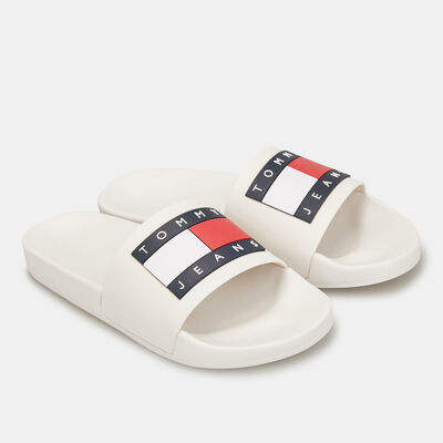 Tommy Hilfiger Women's Essential Embossed Pool Slides Beige Tommy Hilfiger Women's Essential Embossed Pool Slides Beige