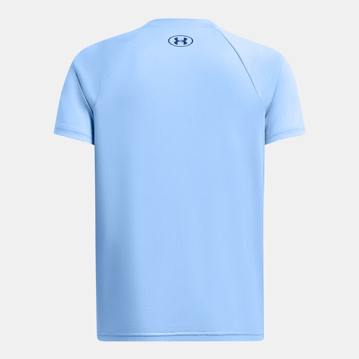 Under Armour Kids' UA Tech™ Big Logo Training T-Shirt Blue Under Armour Kids' UA Tech™ Big Logo Training T-Shirt Blue image number 1