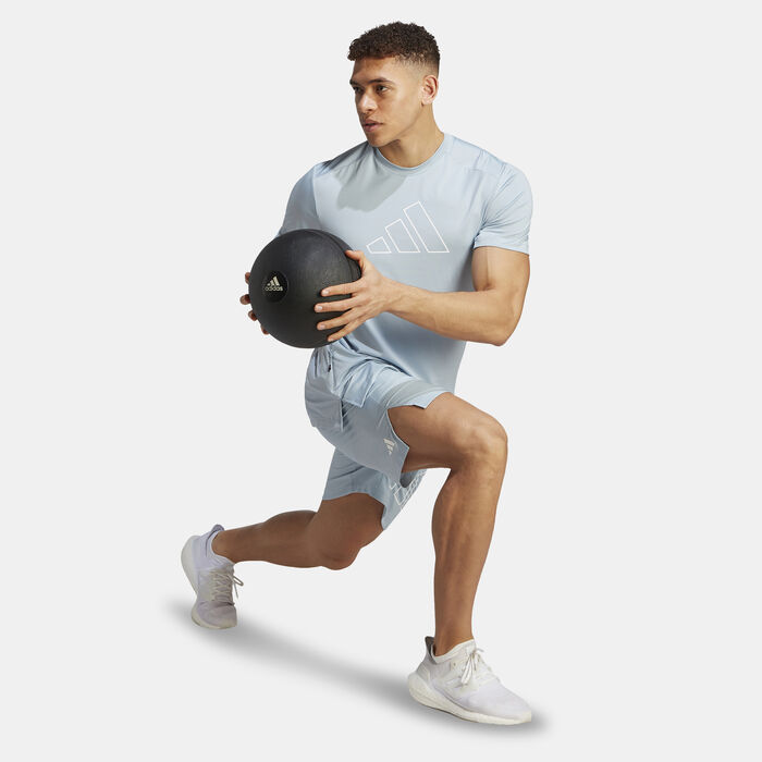 adidas Men's Train Icons Big Logo Training Shorts Grey adidas Men's Train Icons Big Logo Training Shorts Grey image number 2