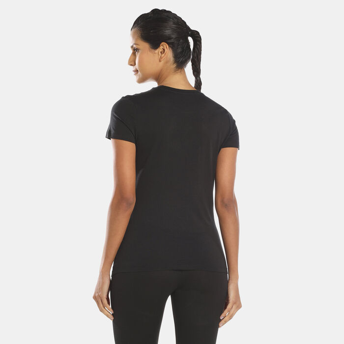 PUMA Women's Essentials+ Metallic Logo T-Shirt Black PUMA Women's Essentials+ Metallic Logo T-Shirt Black image number 1