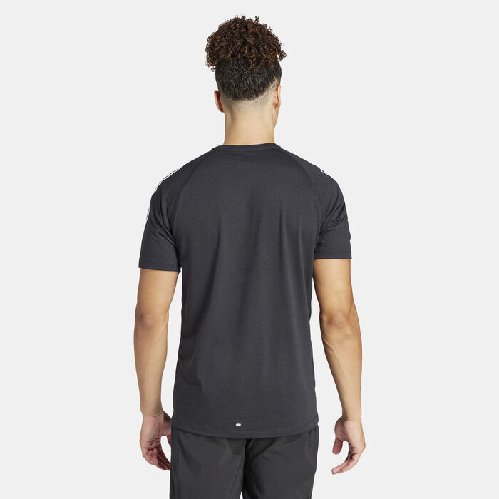 adidas Men's Own the Run 3-Stripes Running T-Shirt Black image number 1