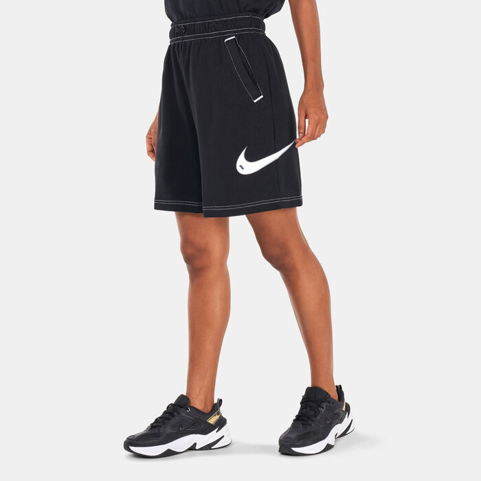 Nike Women's Sportswear Swoosh Fleece Shorts Black Nike Women's Sportswear Swoosh Fleece Shorts Black image number 0