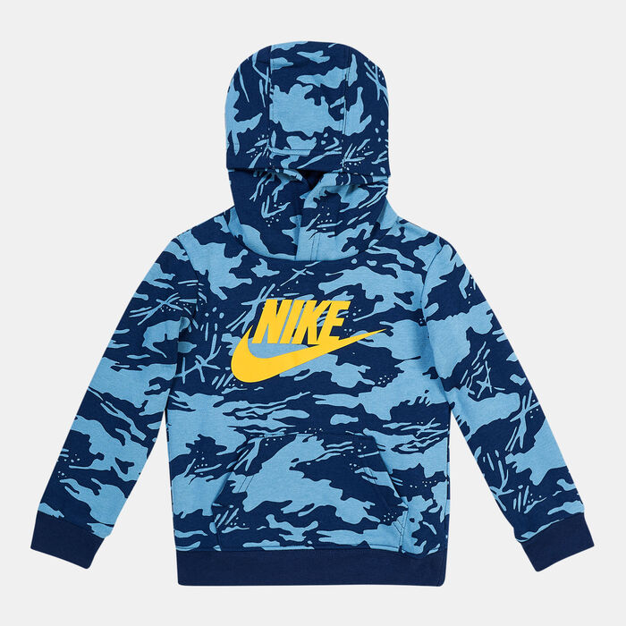 Nike Kids' Sportswear Club Camo Fleece Hoodie Blue Nike Kids' Sportswear Club Camo Fleece Hoodie Blue image number 0