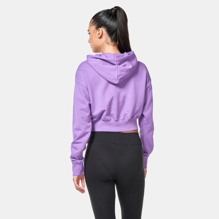 PUMA Women's Team Cropped Hoodie Purple PUMA Women's Team Cropped Hoodie Purple image number 1