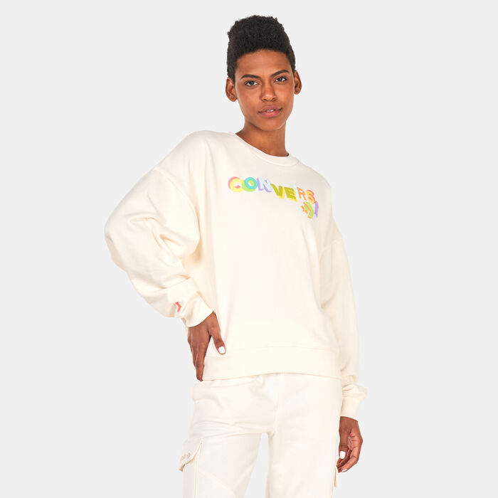 Converse Women's Graphic Crew Sweatshirt White image number 0