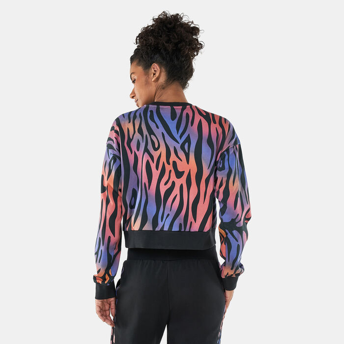 adidas Women's Tiger-Print Sweatshirt Multi image number 1