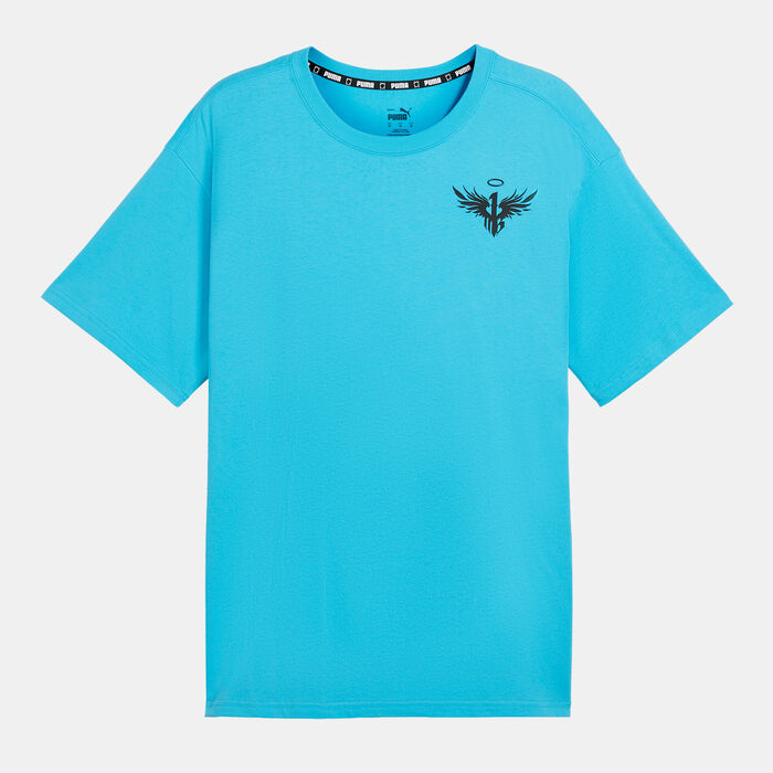 PUMA Men's MELO 1Love II Basketball T-Shirt Blue PUMA Men's MELO 1Love II Basketball T-Shirt Blue image number 0