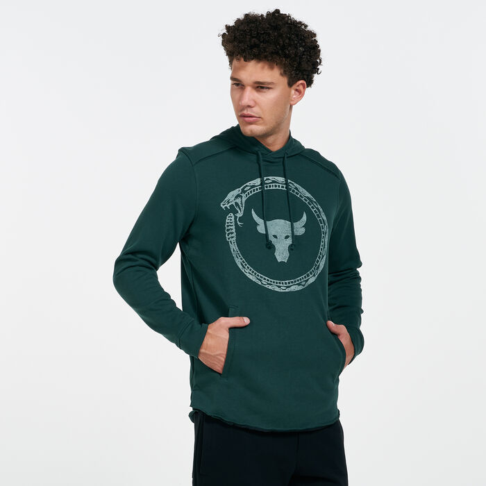 Under Armour Men's Project Rock Terry Snake Hoodie Green image number 0