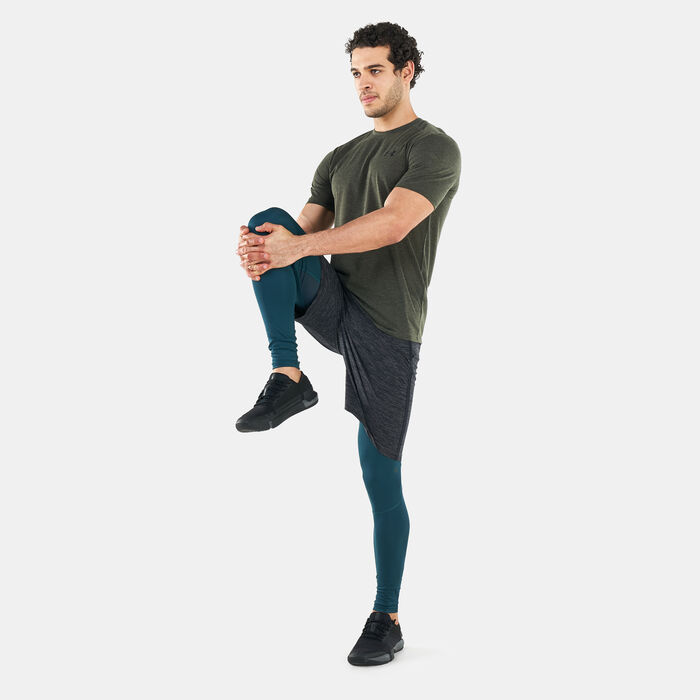Under Armour Men's UA RUSH™ ColdGear® Tights Blue Under Armour Men's UA RUSH™ ColdGear® Tights Blue image number 2