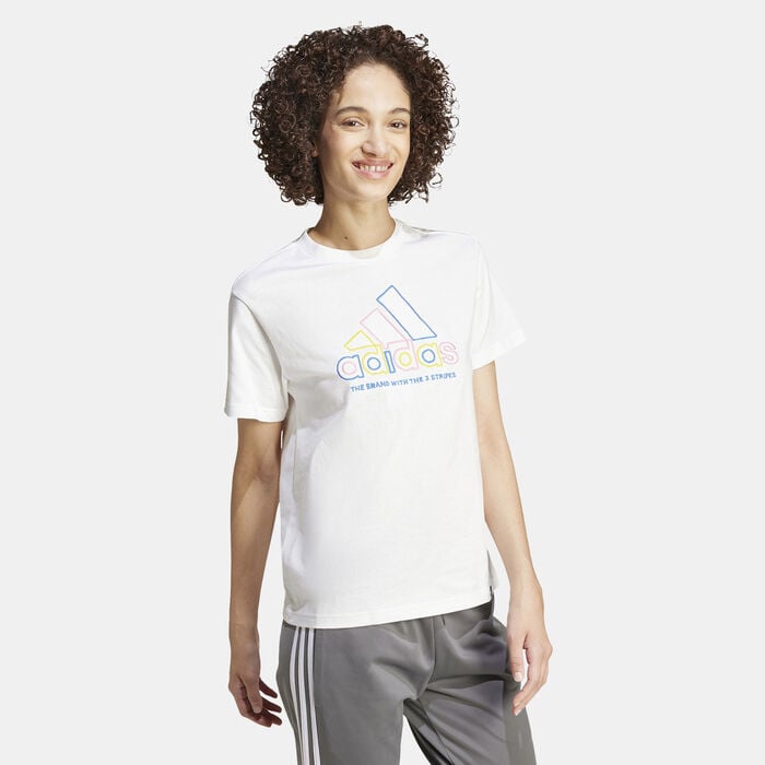 adidas Women's Xpress Logo T-Shirt White adidas Women's Xpress Logo T-Shirt White image number 2