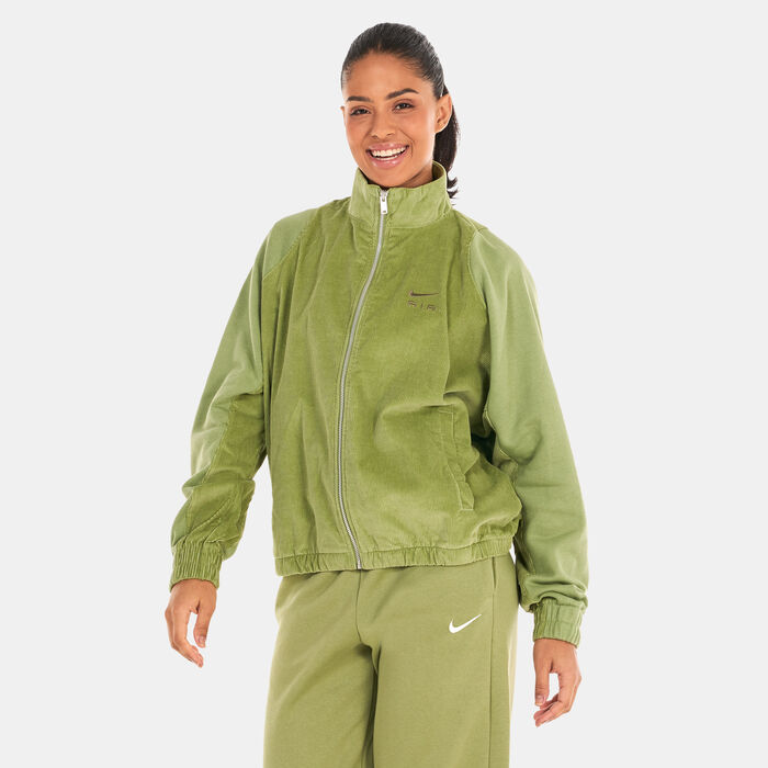 Nike Women's Air Corduroy Fleece Full-Zip Jacket Green image number 0