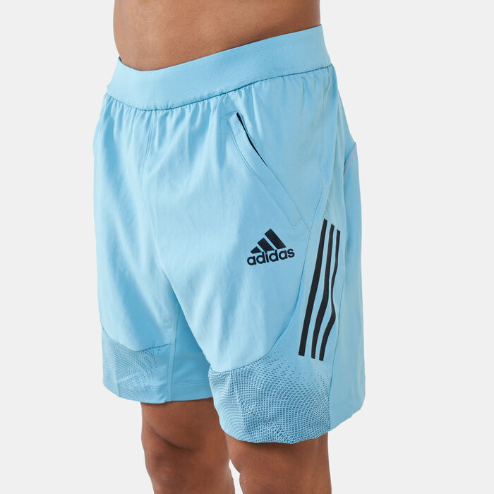 adidas Men's AEROREADY Warrior Shorts Blue adidas Men's AEROREADY Warrior Shorts Blue image number 3