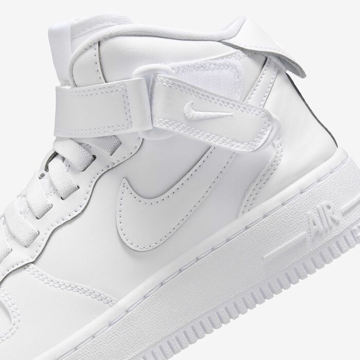 Nike Kids' Air Force 1 Mid EasyOn Shoes White Nike Kids' Air Force 1 Mid EasyOn Shoes White image number 8