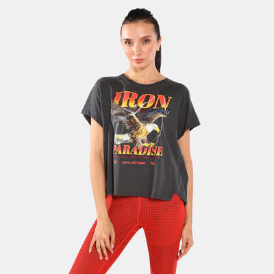 Under Armour Women's Project Rock Iron Paradise T-Shirt Grey Under Armour Women's Project Rock Iron Paradise T-Shirt Grey