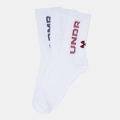 Under Armour 3-Maker Mid-Crew Training Socks (3 Pairs) White