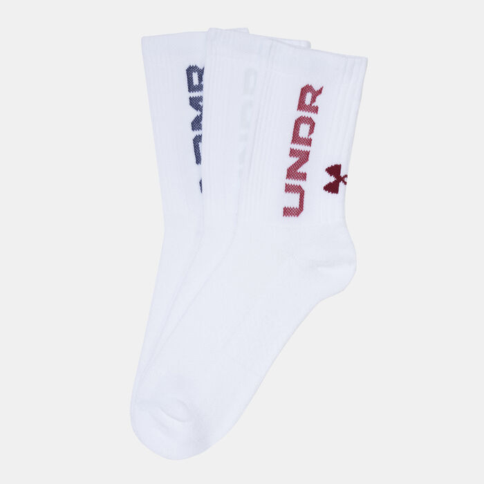 Under Armour 3-Maker Mid-Crew Training Socks (3 Pairs) White image number 0