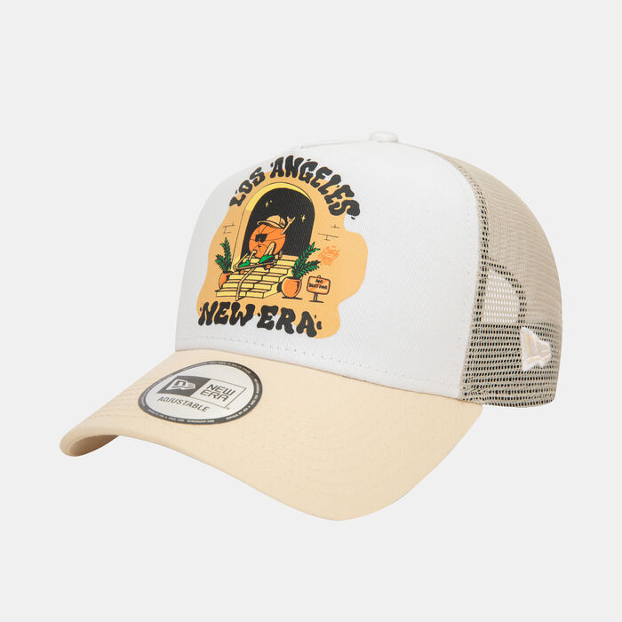 New Era Men's Los Angeles Graphic Print Trucker Cap Beige image number 2