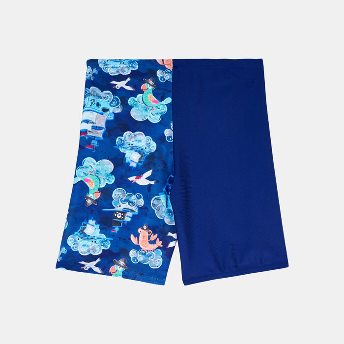 Speedo Kids' Digital Allover Print Swimming Jammer Shorts Blue Speedo Kids' Digital Allover Print Swimming Jammer Shorts Blue image number 1
