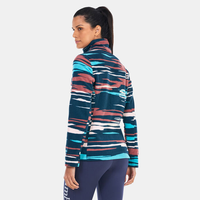 Columbia Women's Fast Trek Printed Fleece Jacket Blue Columbia Women's Fast Trek Printed Fleece Jacket Blue image number 1