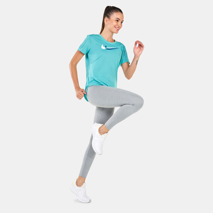 Nike Women's Dri-FIT Swoosh Run T-Shirt Green image number 2