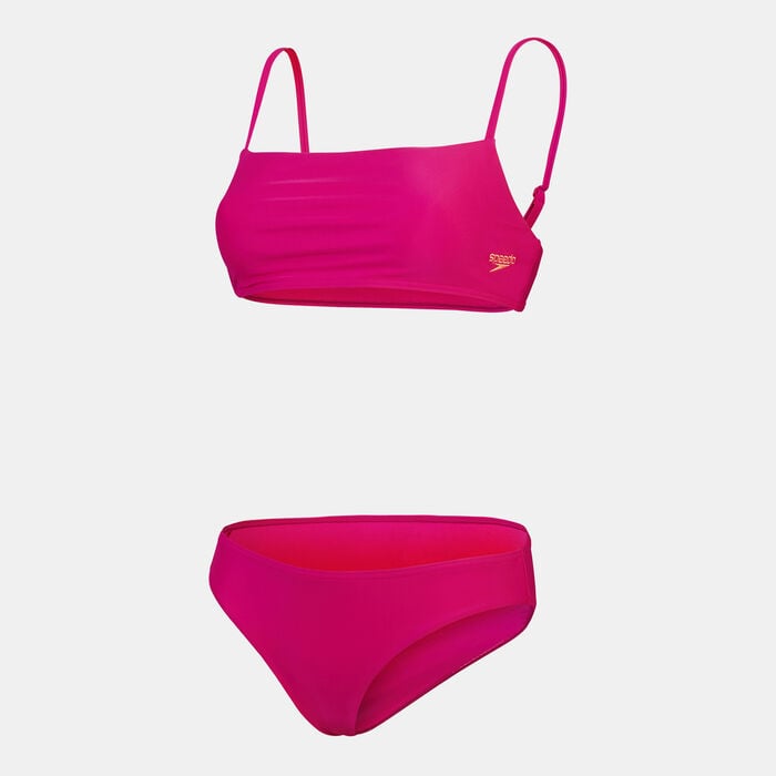 Speedo Women's Solid Thinstrap 2-Piece Bikini Set Purple Speedo Women's Solid Thinstrap 2-Piece Bikini Set Purple image number 0