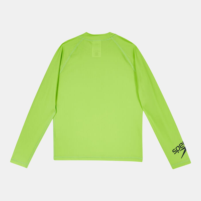 Speedo Kids' Long Sleeve Rashguard Green Speedo Kids' Long Sleeve Rashguard Green image number 1