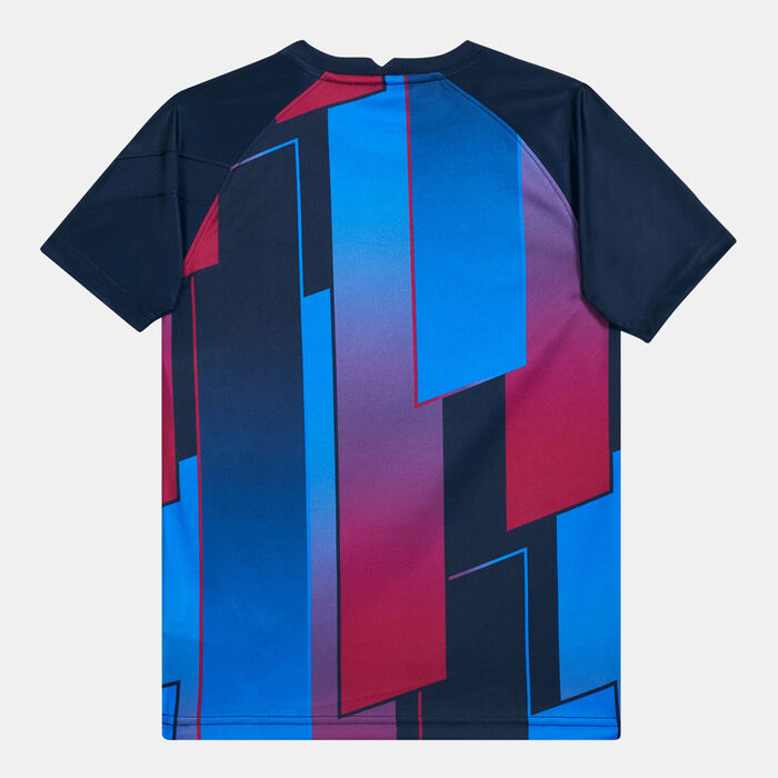 Nike Kids' F.C. Barcelona Pre-Match T-Shirt- 2021/22 Blue image number 1