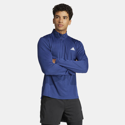 adidas Men's Train Essentials Training 1/4-Zip Top Blue adidas Men's Train Essentials Training 1/4-Zip Top Blue