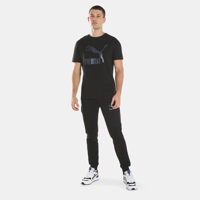 PUMA Men's Classics Metallic Logo Tee Black image number 2