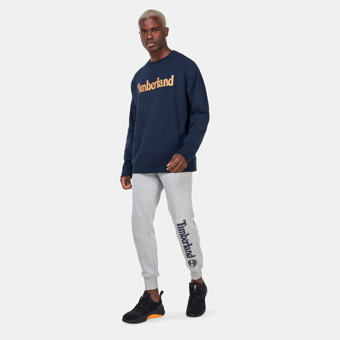 Timberland Men's Linear Logo Print Sweatshirt Blue image number 2