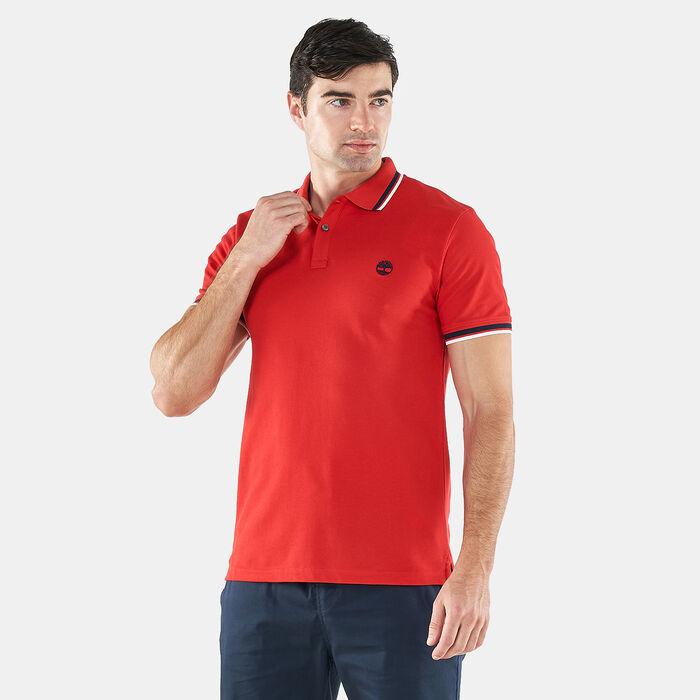 Timberland Men's Millers River Tipped Polo Shirt Red Timberland Men's Millers River Tipped Polo Shirt Red image number 0