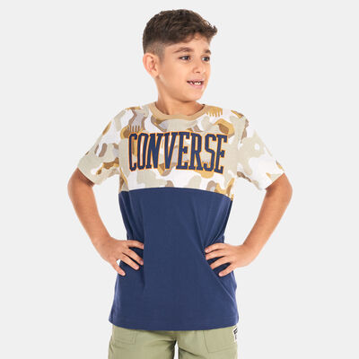 Converse Kids' Blocked Camo T-Shirt Blue