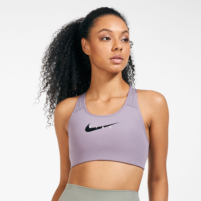 Nike Women's Swoosh Graphic Sports Bra Purple Nike Women's Swoosh Graphic Sports Bra Purple image number 0