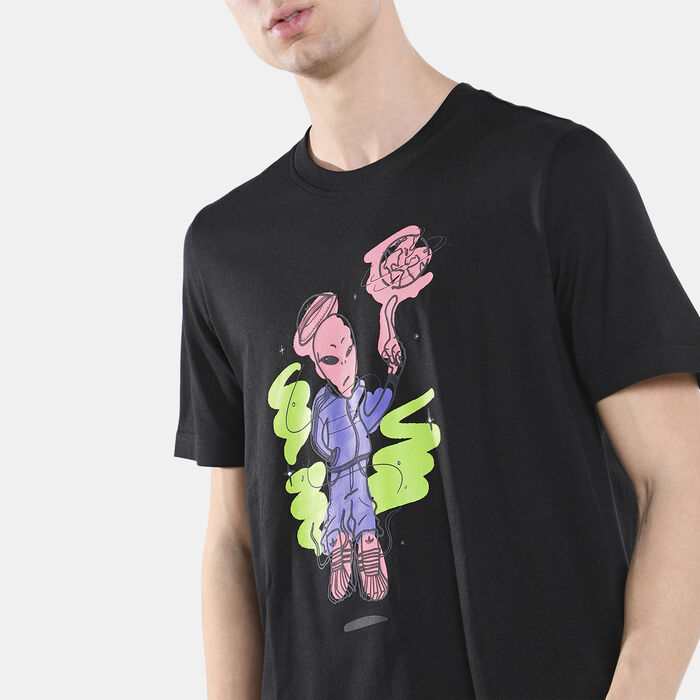 adidas Originals Men's Graphics Stoked Alien T-Shirt Black adidas Originals Men's Graphics Stoked Alien T-Shirt Black image number 3