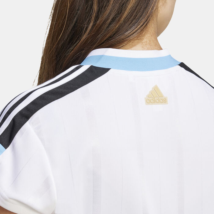 adidas Women's Tiro Cut 3-Stripes Cropped Jersey White image number 4