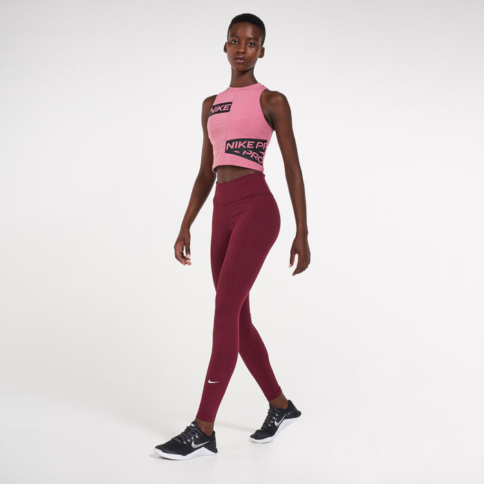 Nike Women's Pro PP3 Trompe Crop Tank Top Pink Nike Women's Pro PP3 Trompe Crop Tank Top Pink image number 2