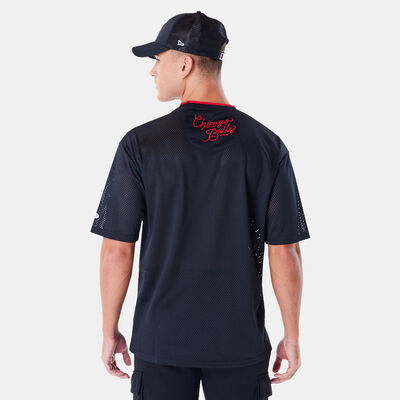 New Era Men's NBA Chicago Bulls Patch Mesh T-Shirt Black