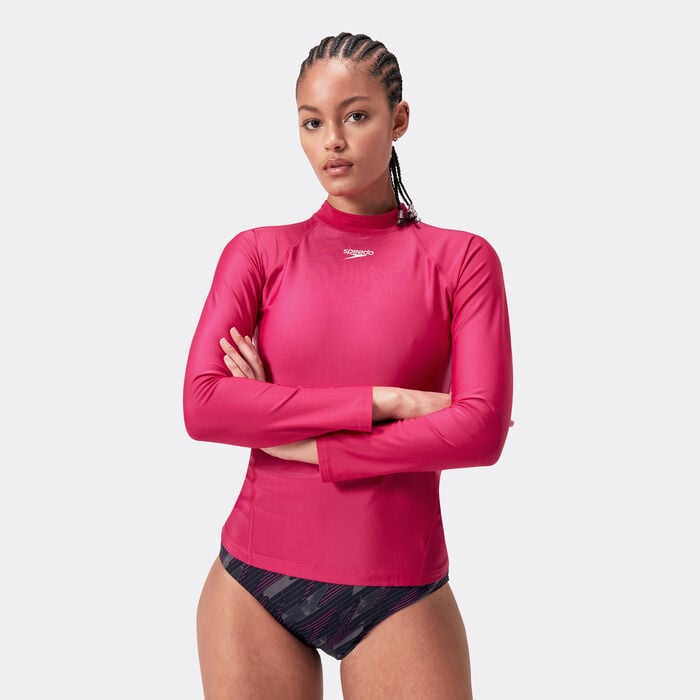 Speedo Women's Long Sleeve Swimming Rashguard Purple Speedo Women's Long Sleeve Swimming Rashguard Purple image number 0
