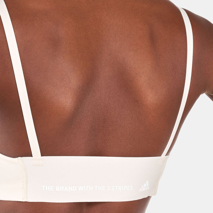 adidas Women's Yoga Studio Light-Support Training Sports Bra Beige adidas Women's Yoga Studio Light-Support Training Sports Bra Beige image number 3