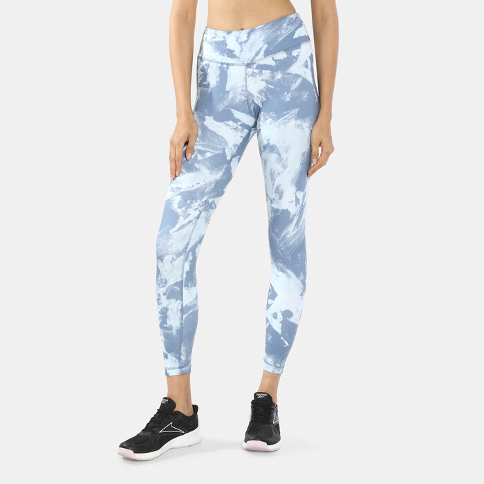 Reebok Women's MYT Printed Leggings Blue Reebok Women's MYT Printed Leggings Blue image number 0
