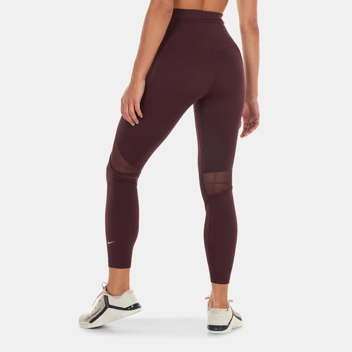 Nike Women's One Mesh-Panelled 7/8 Training Leggings Brown image number 1