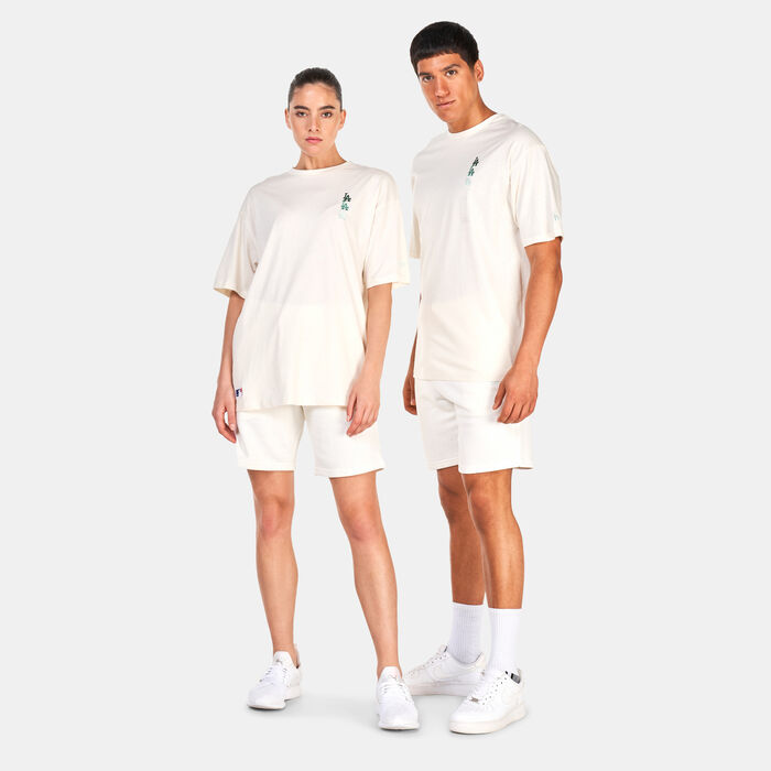 New Era Los Angeles Dodgers MLB Stacked Logo Oversized T-Shirt White image number 2