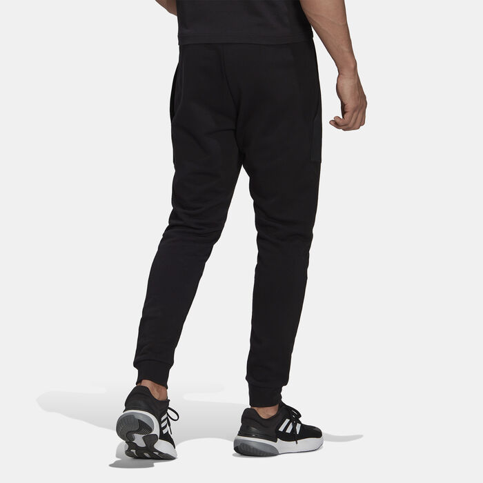 adidas Men's Essentials Brand Love French Terry Sweatpants Black image number 1