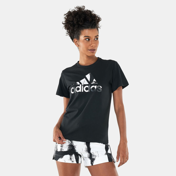 adidas Women's Essentials Logo Print T-Shirt Black adidas Women's Essentials Logo Print T-Shirt Black image number 0