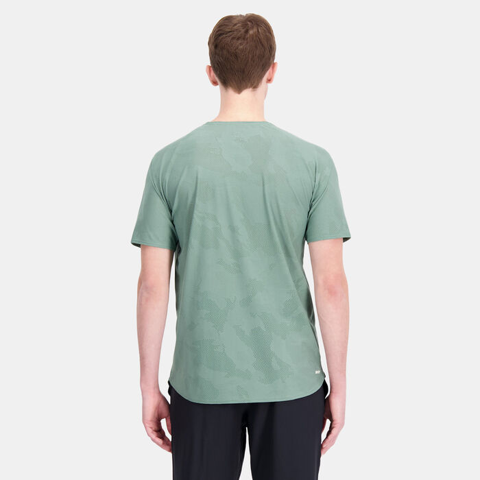 New Balance Men's Q Speed Jacquard T-Shirt Green New Balance Men's Q Speed Jacquard T-Shirt Green image number 1