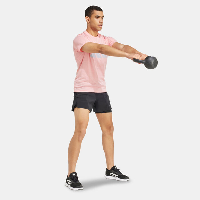 adidas Men's Train Essentials Feelready Logo Training T-Shirt Pink adidas Men's Train Essentials Feelready Logo Training T-Shirt Pink image number 2