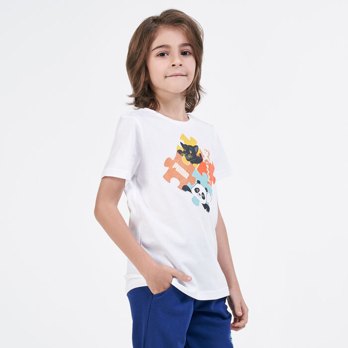 PUMA Kids' Mini Paws Advanced T-Shirt White PUMA Kids' Mini Paws Advanced T-Shirt White image number 0