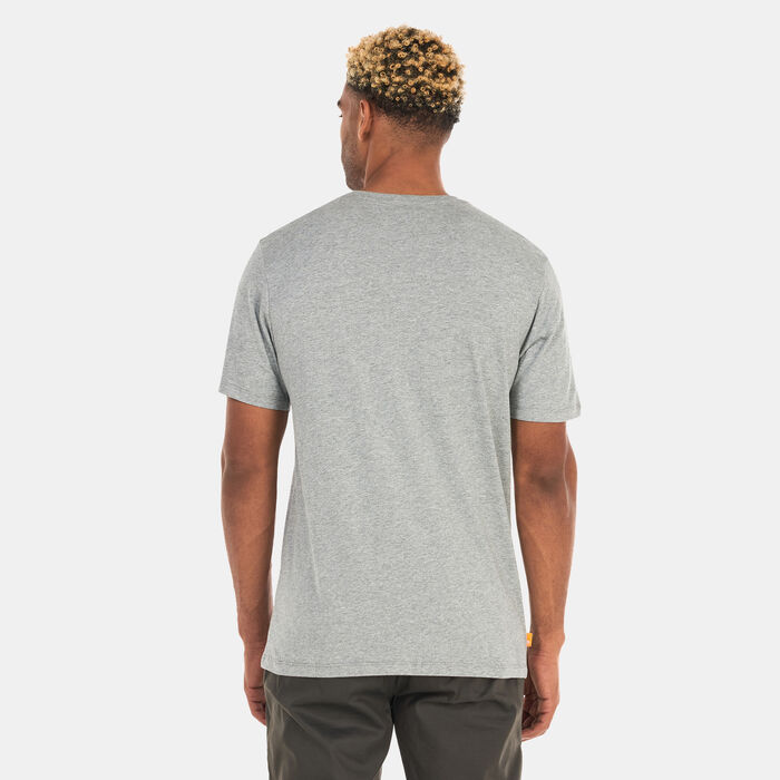 Timberland Men's Linear Logo Non-Ringer T-Shirt Grey Timberland Men's Linear Logo Non-Ringer T-Shirt Grey image number 1